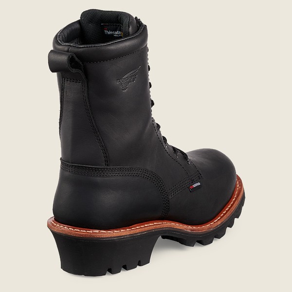 Red Wing Safety Boots Black - Mens Loggermax - 9-inch Insulated Waterproof Toe - 4017-KUYLO